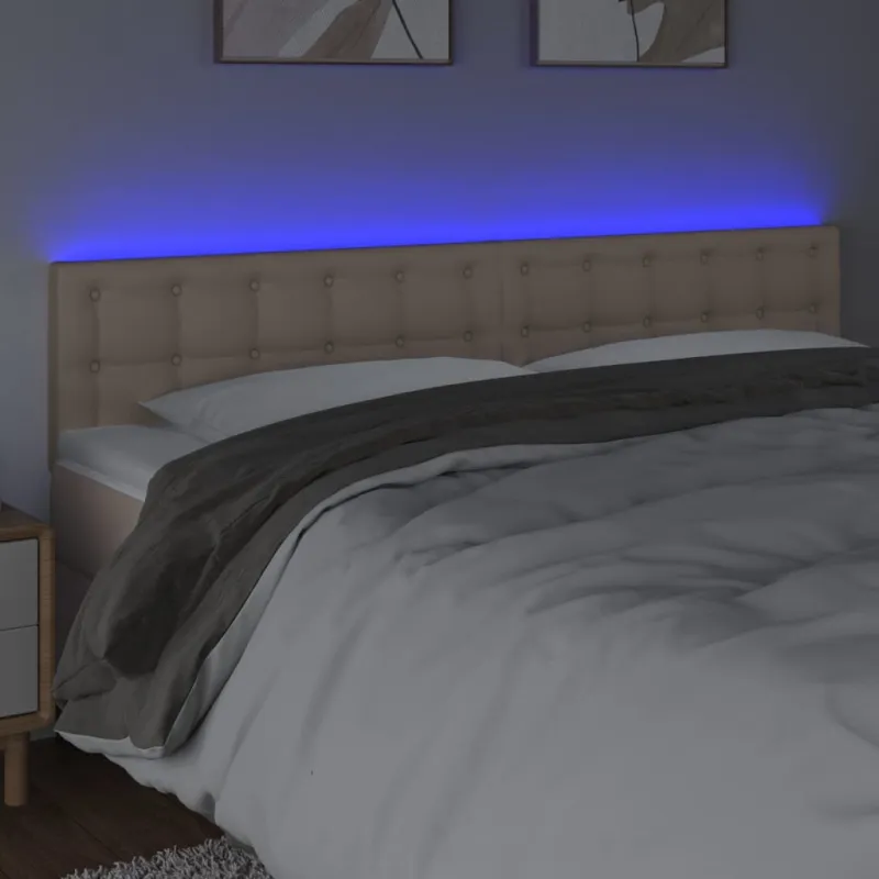 Galvūgalis su LED, kapučino spalvos, 180x5x78/88cm