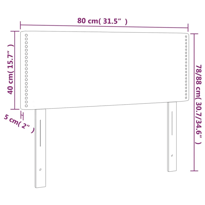 Galvūgalis su LED, šviesiai pilkas, 80x5x78/88cm, audinys