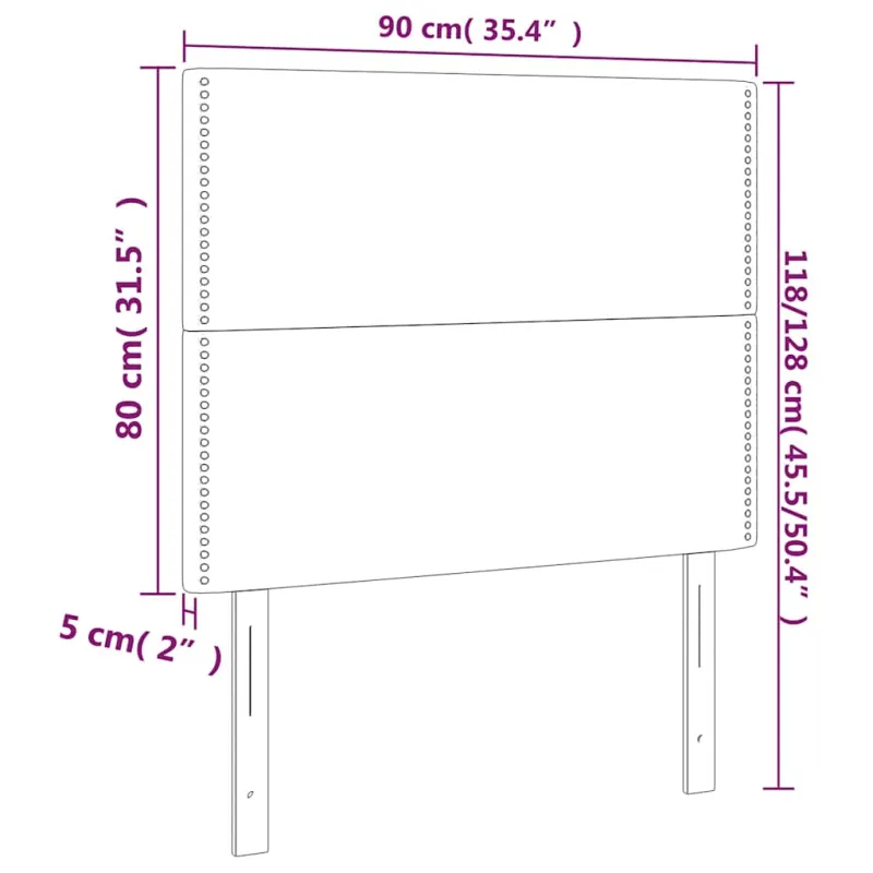 Galvūgalis su LED, tamsiai žalias, 90x5x118/128cm, aksomas
