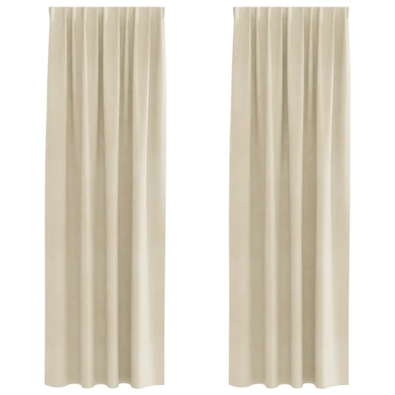 Užtemdymo užuolaidos 2 pcs Kreminė 140 x 225 cm Aksomas