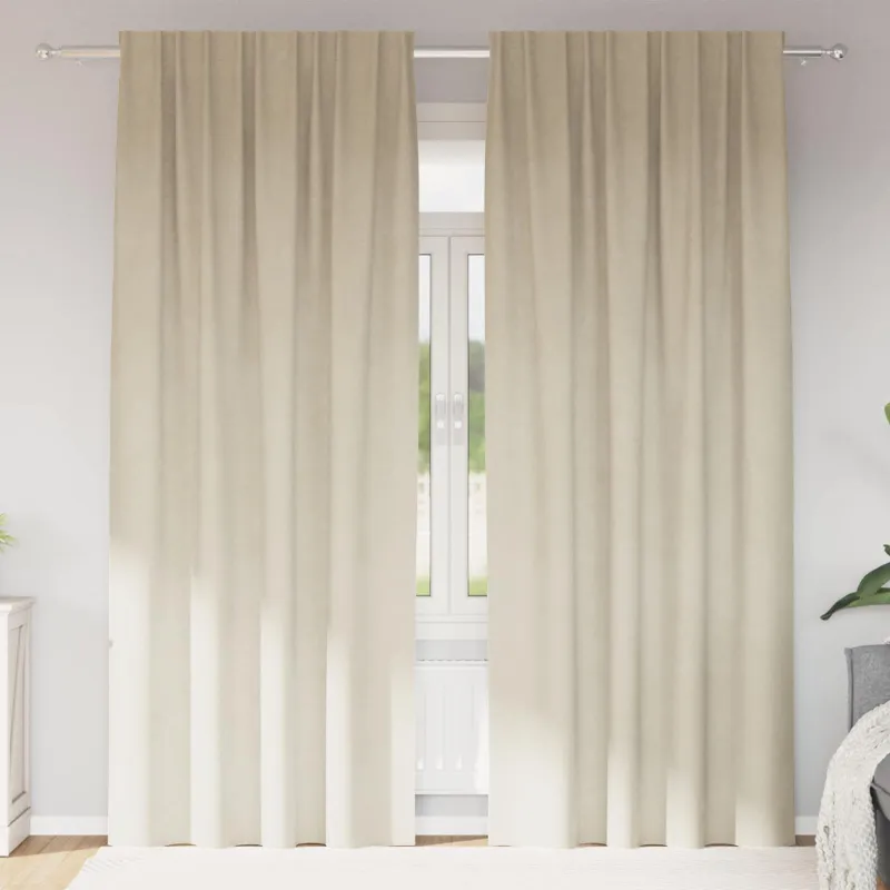 Užtemdymo užuolaidos 2 pcs Kreminė 140 x 260 cm Aksomas