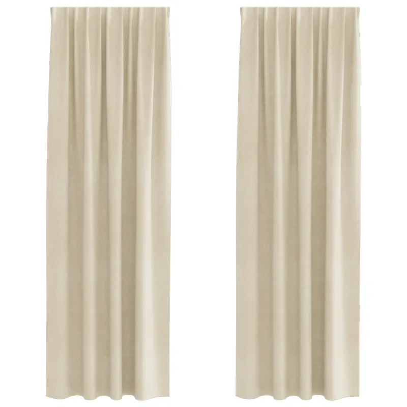 Užtemdymo užuolaidos 2 pcs Kreminė 140 x 260 cm Aksomas