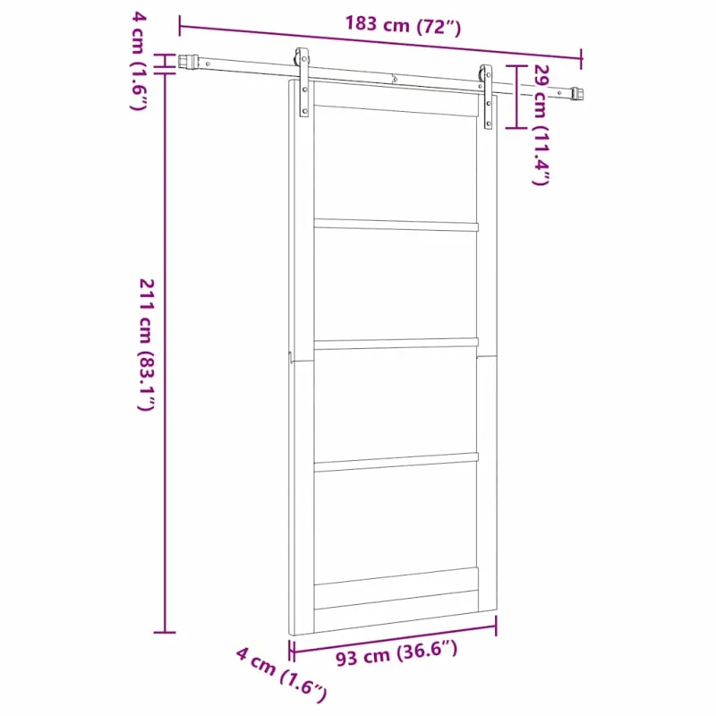 Slankios durys ORKDAL Balta 93 x 211 cm