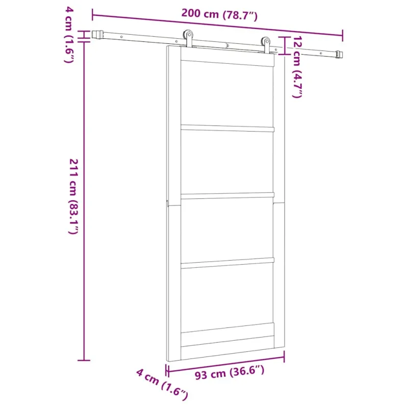 Slankios durys ORKDAL Balta 93 x 211 cm