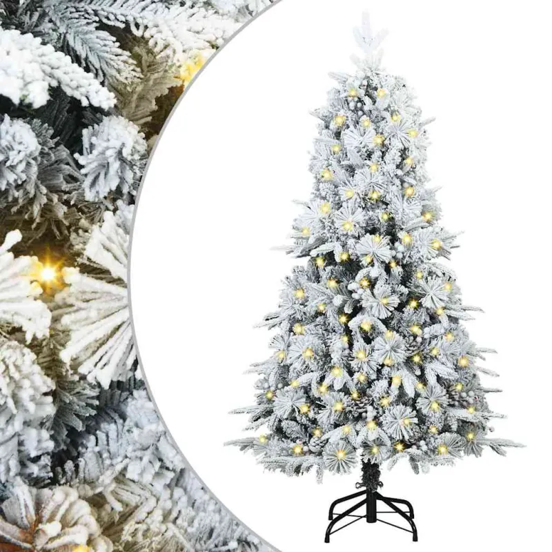 Dirbtinė Sulankstoma Kalėdų Eglutė Balta 150 cm PE ir PVC