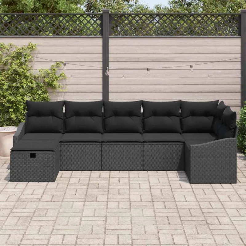 Sofos komplektas su pagalve 7 pcs poliratanas