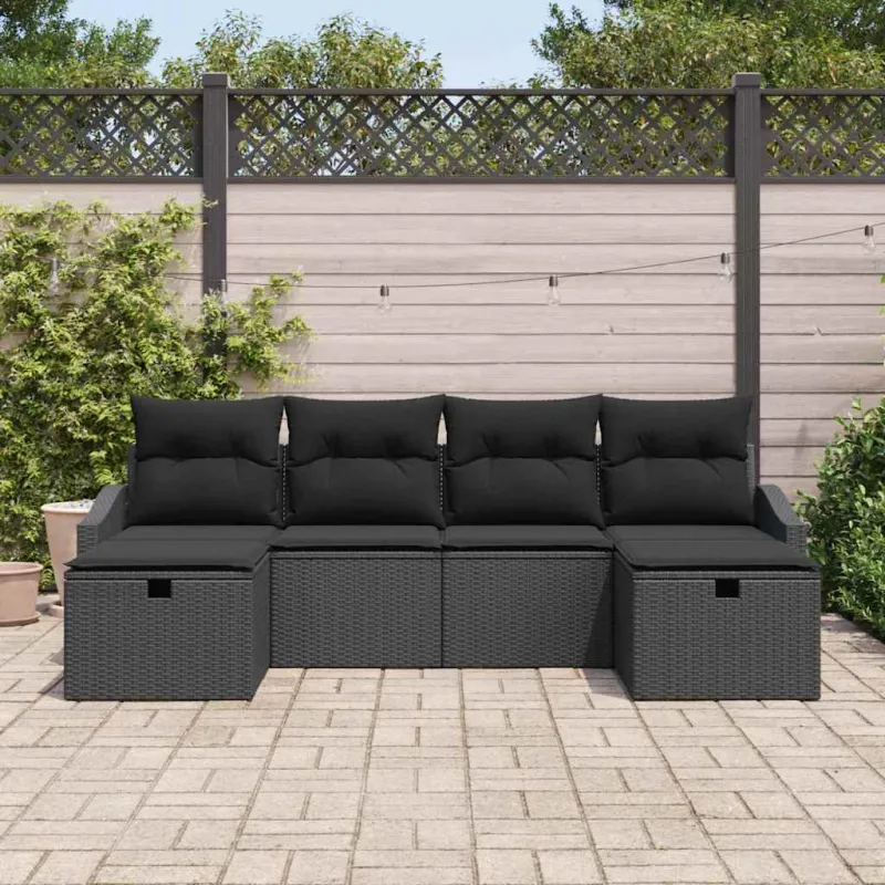Sofos komplektas su pagalve 6 pcs poliratanas
