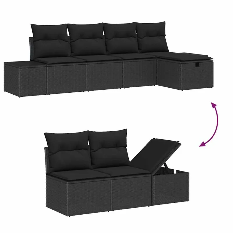 Sofos komplektas su pagalve 6 pcs poliratanas