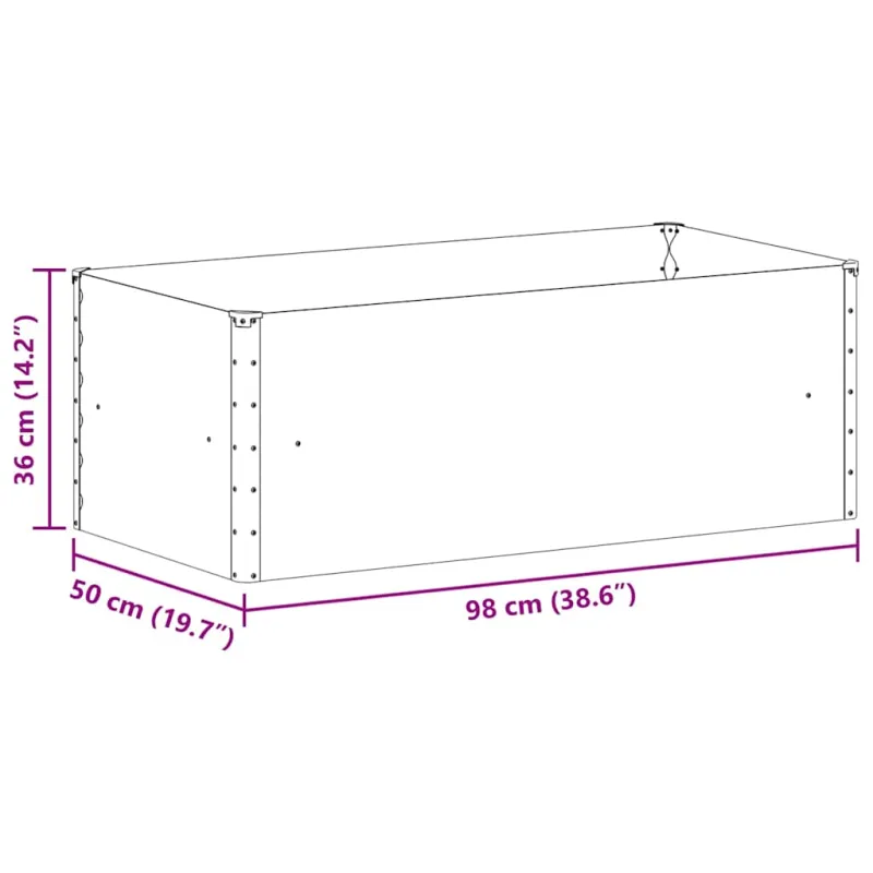 Paaukštinta sodo lova 98 x 50 x 36 cm Cinkuota plienas