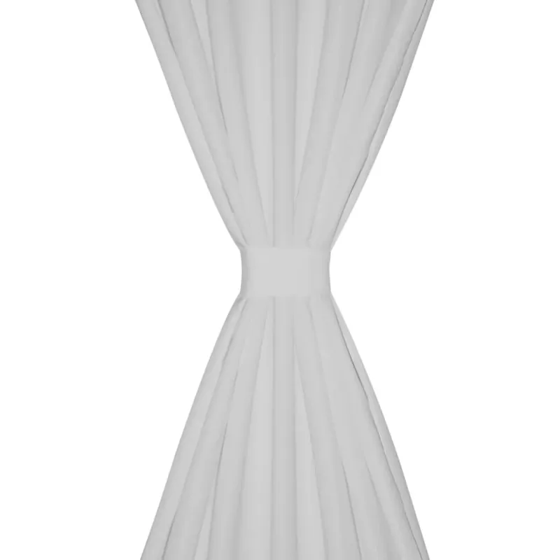 Baltos Užuolaidos su Kilpomis 140 x 175 cm, 2 vnt., Mikro Satinas
