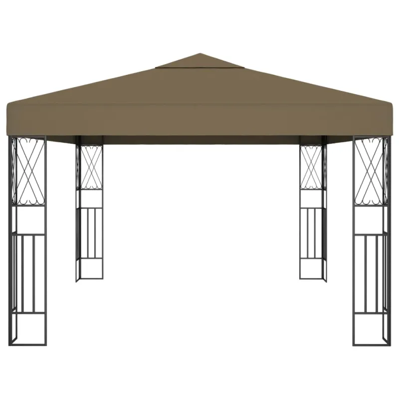 Pavėsinė su lempučių girliandomis LED, taupe, 3x4m