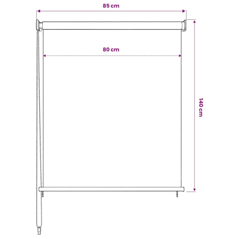 Lauko roletas, kreminės spalvos, 80x140cm, HDPE