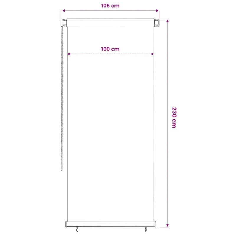 Lauko roletas, juodos spalvos, 100x230cm