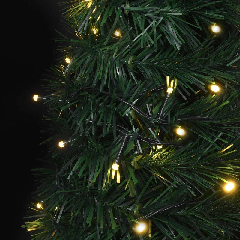 Kalėdų eglutė with LED String Lights Žalia 150 x 150 cm PVC