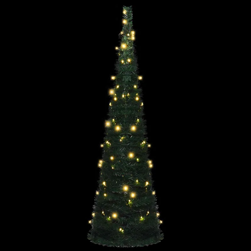 Kalėdų eglutė with LED String Lights Žalia 150 x 150 cm PVC
