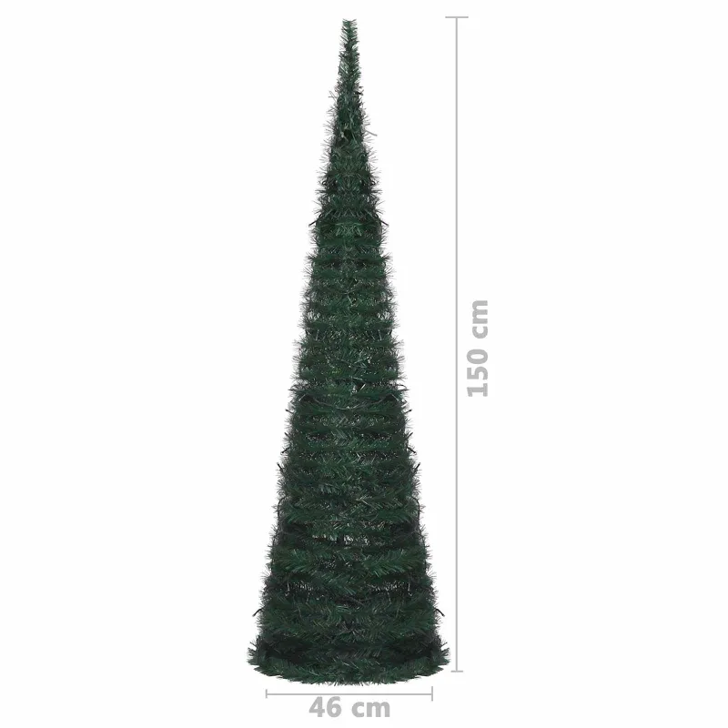 Kalėdų eglutė with LED String Lights Žalia 150 x 150 cm PVC