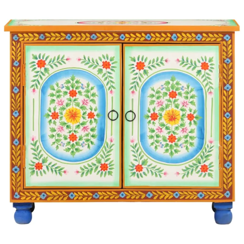 Šoninė spintelė, 70x35x60cm, mango masyvas, tapyta rankomis