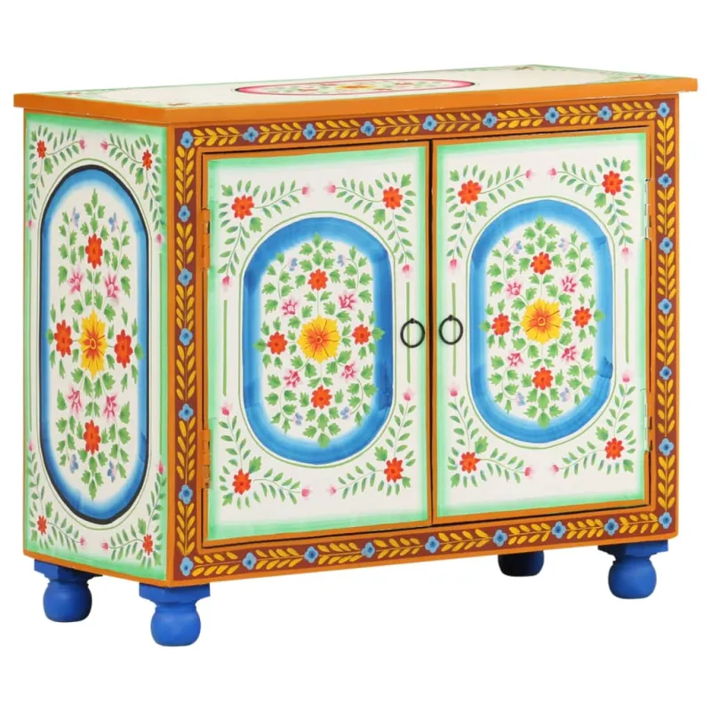 Šoninė spintelė, 70x35x60cm, mango masyvas, tapyta rankomis