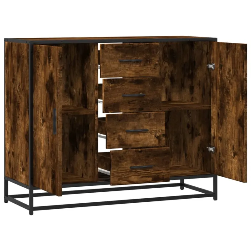 Šoninė spintelė, dūminio ąžuolo, 92x35x76cm, apdirbta mediena