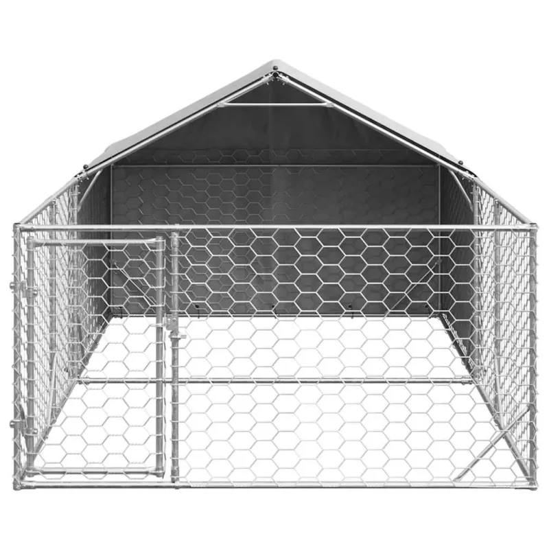 Lauko voljeras šunims su aptvaru, 4x2x1,5m, plienas