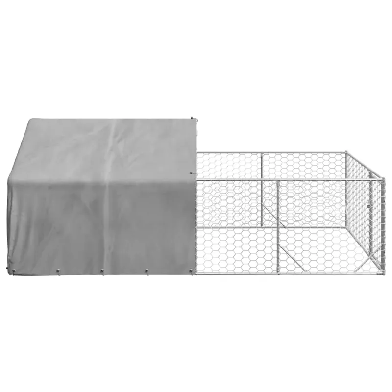 Lauko voljeras šunims su aptvaru, 4x2x1,5m, plienas