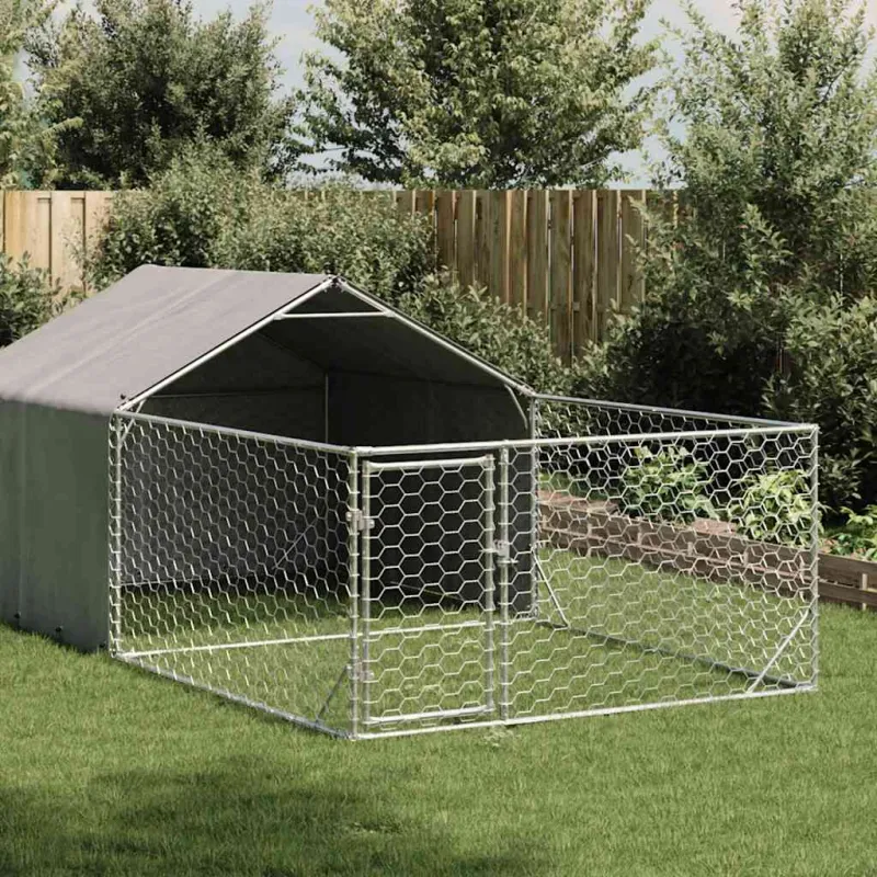 Lauko voljeras šunims su aptvaru, 5x2x1,5m, plienas