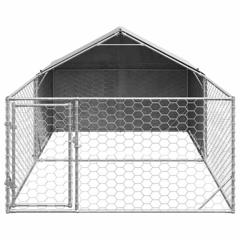 Lauko voljeras šunims su aptvaru, 5x2x1,5m, plienas