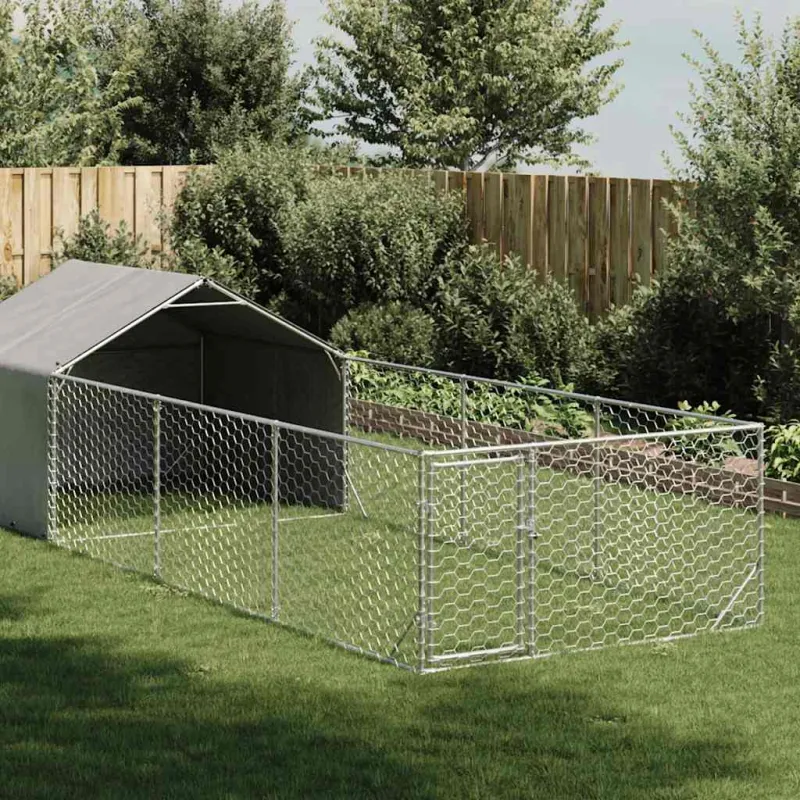Lauko voljeras šunims su aptvaru, 6x2x1,5m, plienas