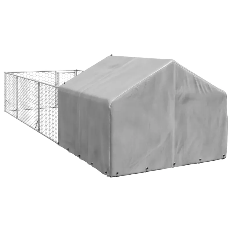 Lauko voljeras šunims su aptvaru, 6x2x1,5m, plienas