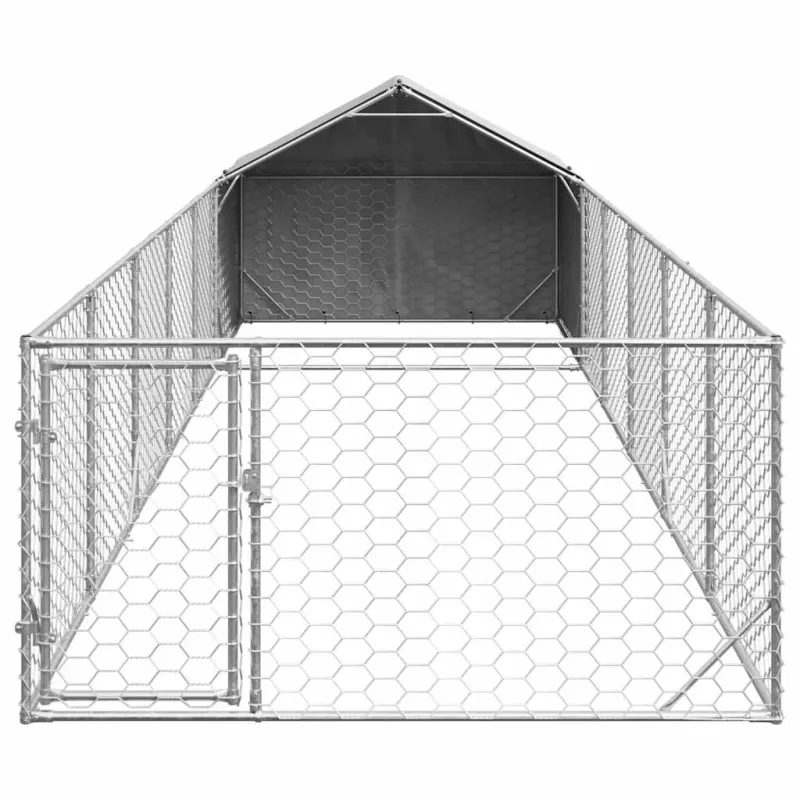 Lauko voljeras šunims su aptvaru, 8x2x1,5m, plienas
