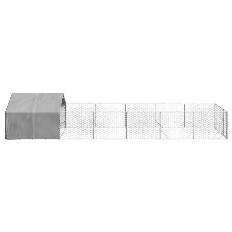 Lauko voljeras šunims su aptvaru, 8x2x1,5m, plienas