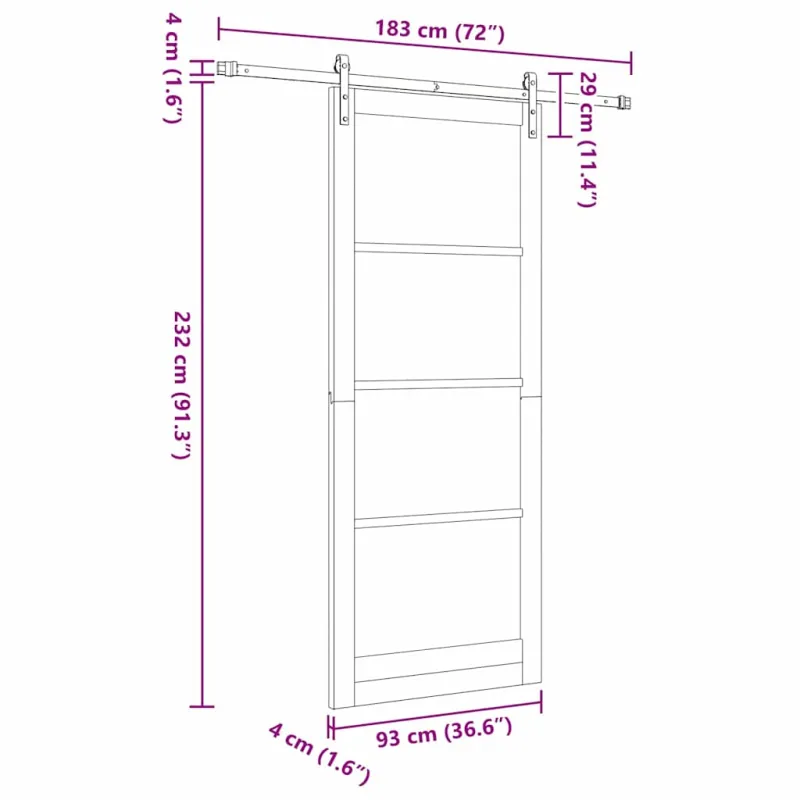 Slankios durys ORKDAL Natūrali 93 x 232 cm