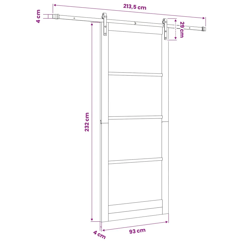 Slankios durys ORKDAL Balta 93 x 232 cm