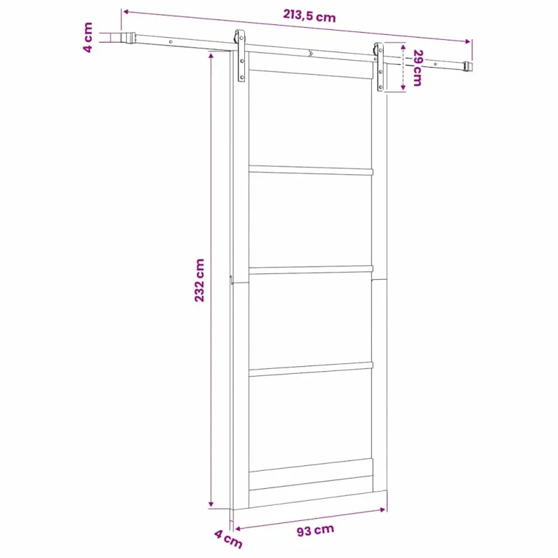 Slankios durys ORKDAL Balta 93 x 232 cm