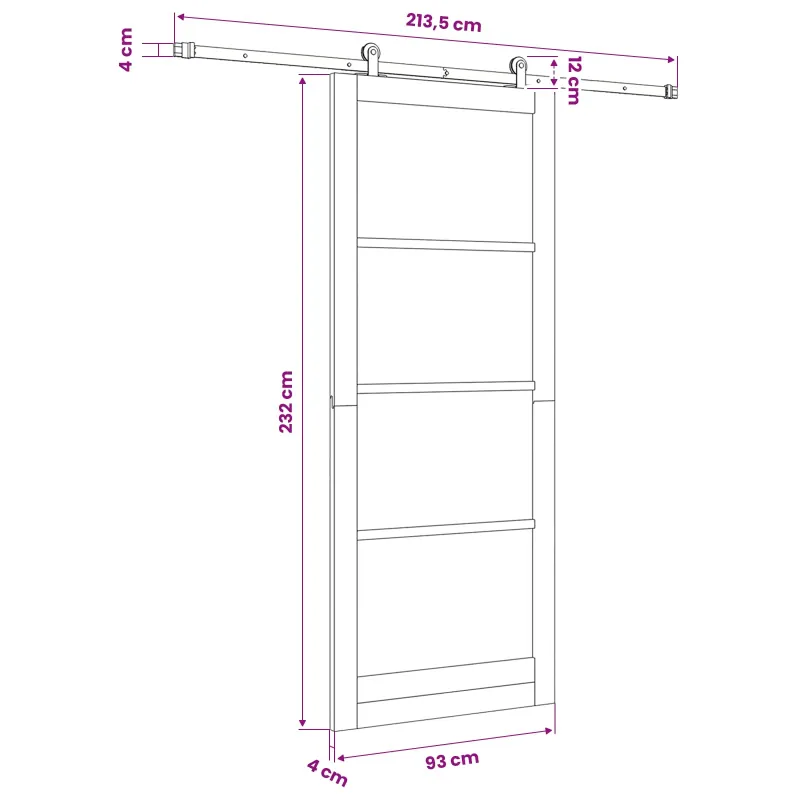 Slankios durys ORKDAL Balta 93 x 232 cm
