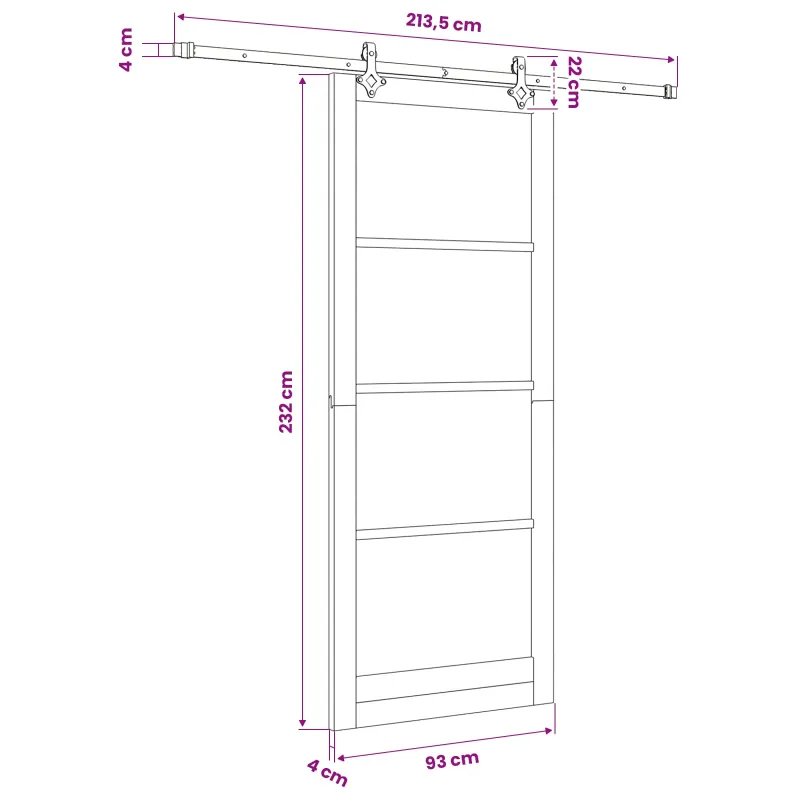 Slankios durys Balta 93 x 232 cm