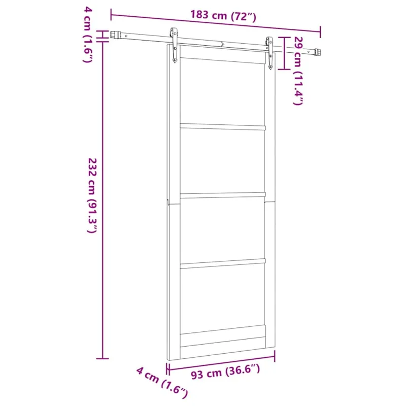 Slankios durys Natūrali 93 x 232 cm
