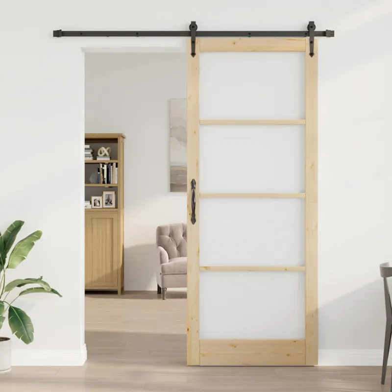 Slankios durys Natūrali ir juoda 93 x 232 cm