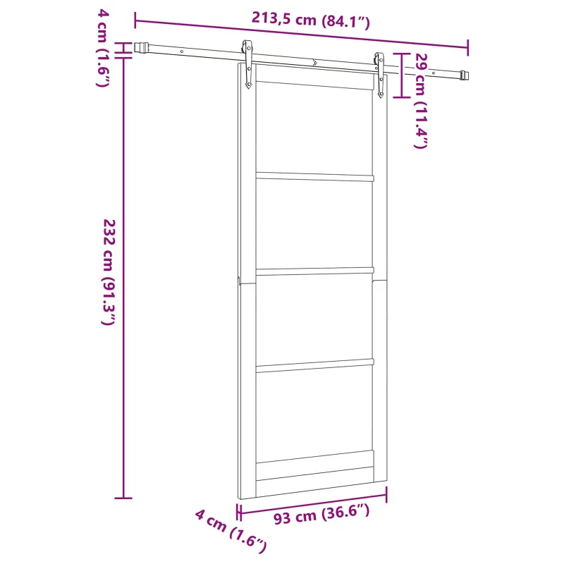 Slankios durys ORKDAL Natūrali 93 x 232 cm