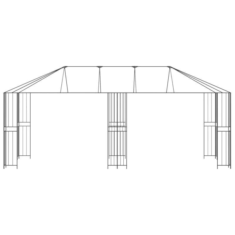 Gazebo rėmas 6 x 3 m Juoda Plienas