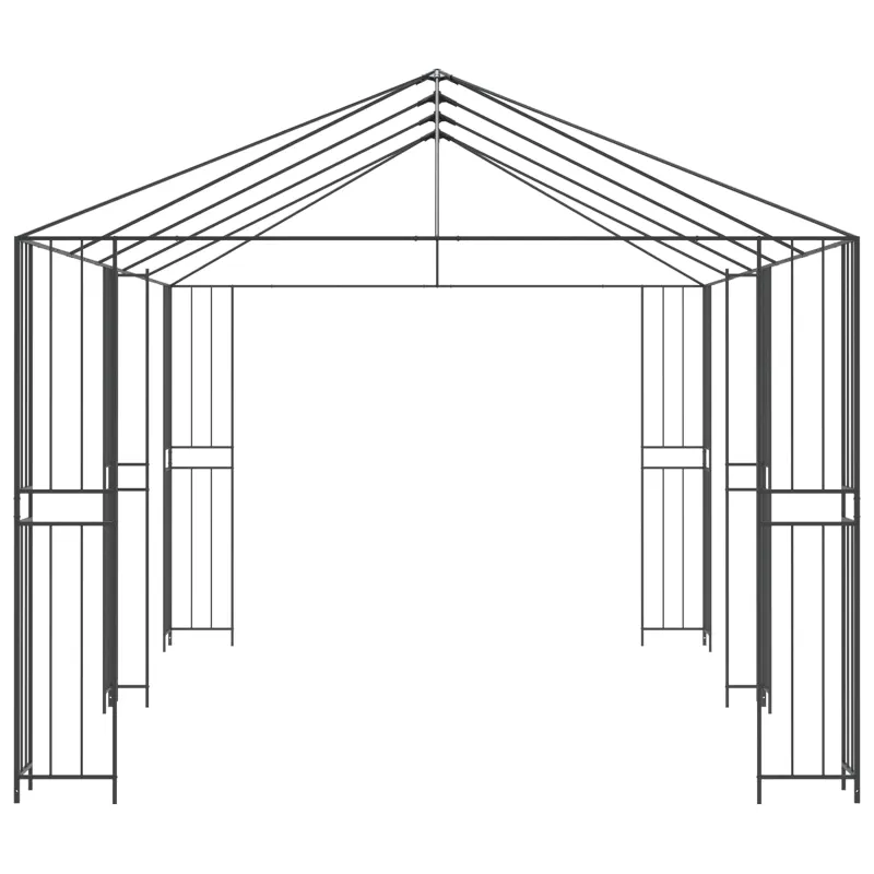 Gazebo rėmas 6 x 3 m Juoda Plienas