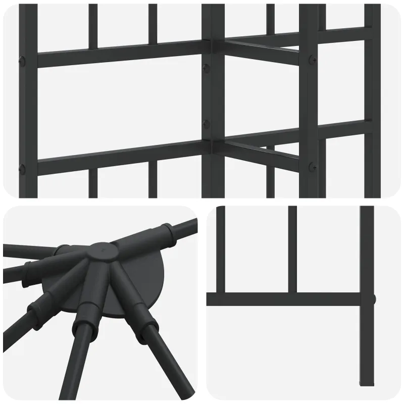 Gazebo rėmas 6 x 3 m Juoda Plienas