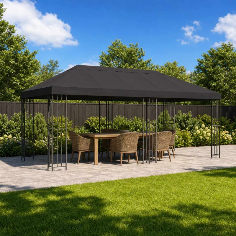 Paviljonas su šoninėmis sienelėmis 6 x 3 m Antracito