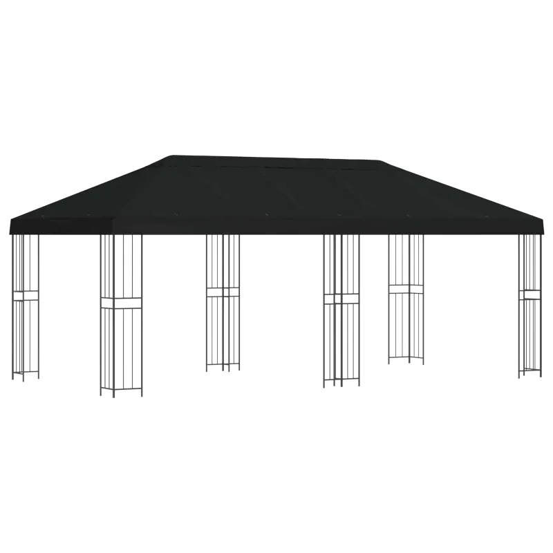 Paviljonas su šoninėmis sienelėmis 6 x 3 m Juoda