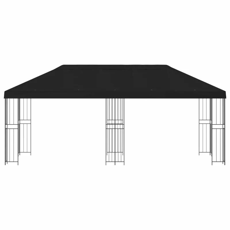 Paviljonas su šoninėmis sienelėmis 6 x 3 m Juoda