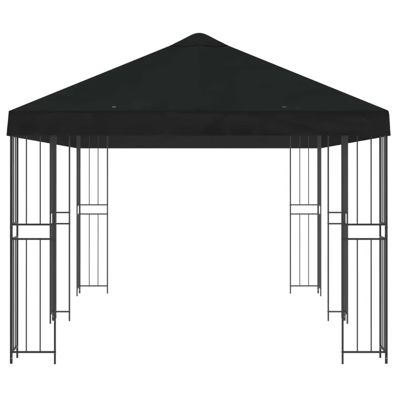 Paviljonas su šoninėmis sienelėmis 6 x 3 m Juoda