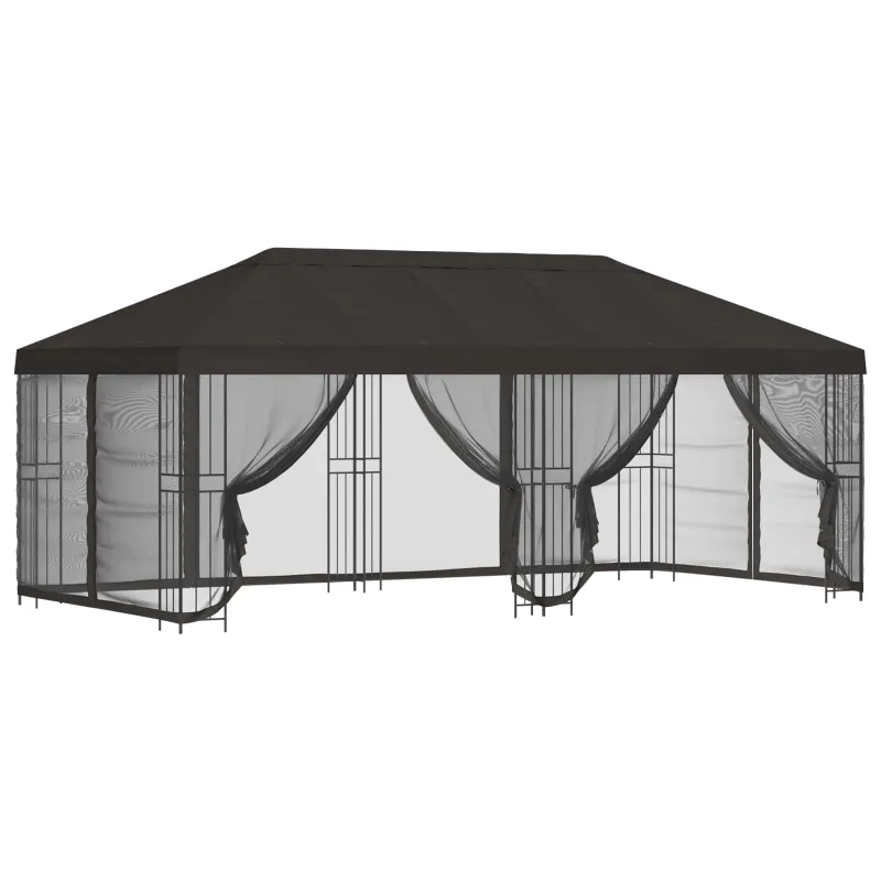 Paviljonas su šoninėmis sienelėmis 6 x 3 m Antracito