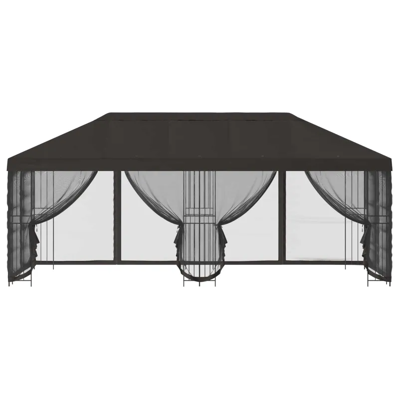 Paviljonas su šoninėmis sienelėmis 6 x 3 m Antracito