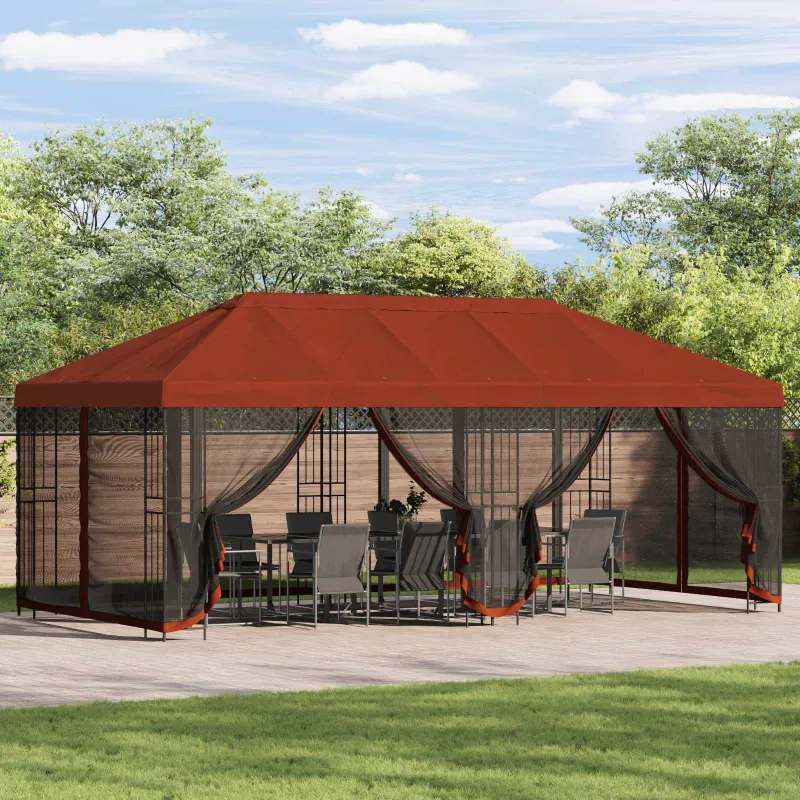 Paviljonas su šoninėmis sienelėmis 6 x 3 m Terakotos