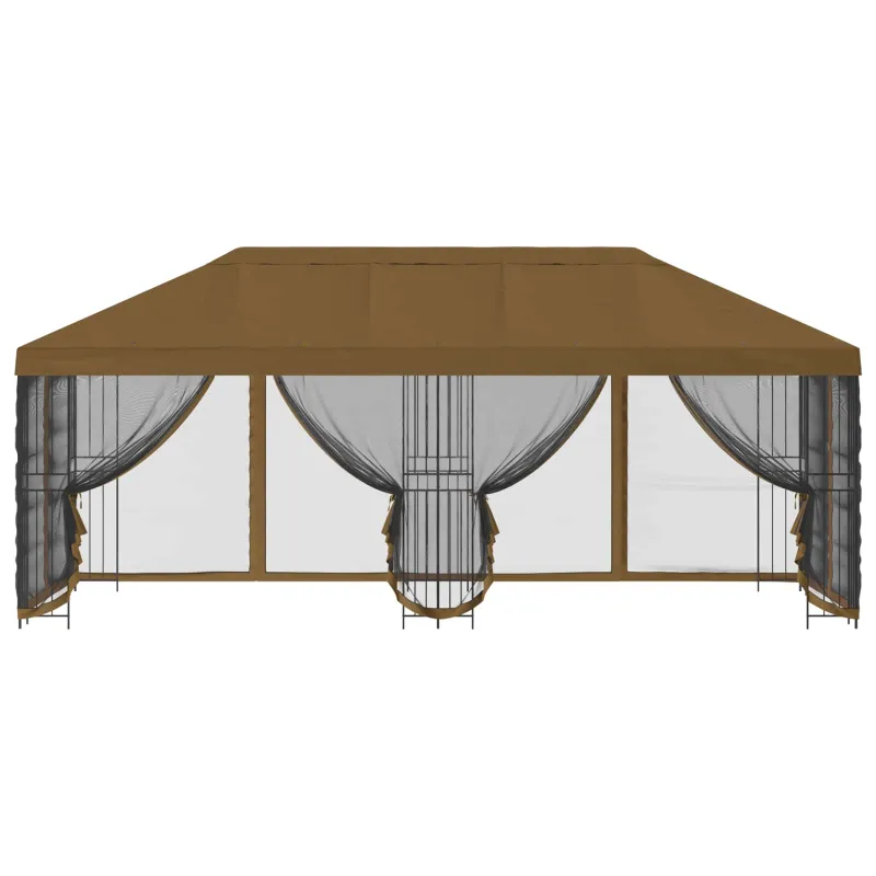 Paviljonas su šoninėmis sienelėmis 6 x 3 m Taupe